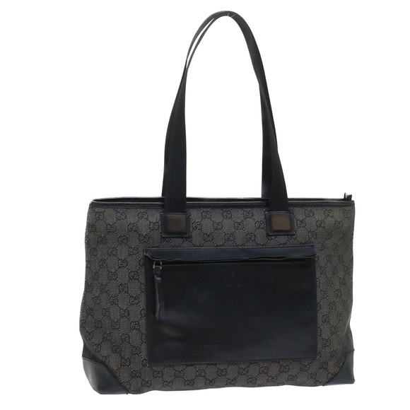 Gucci Handbags - GUCCI GG Canvas Tote Bag Canvas Leather Black Auth 53674
